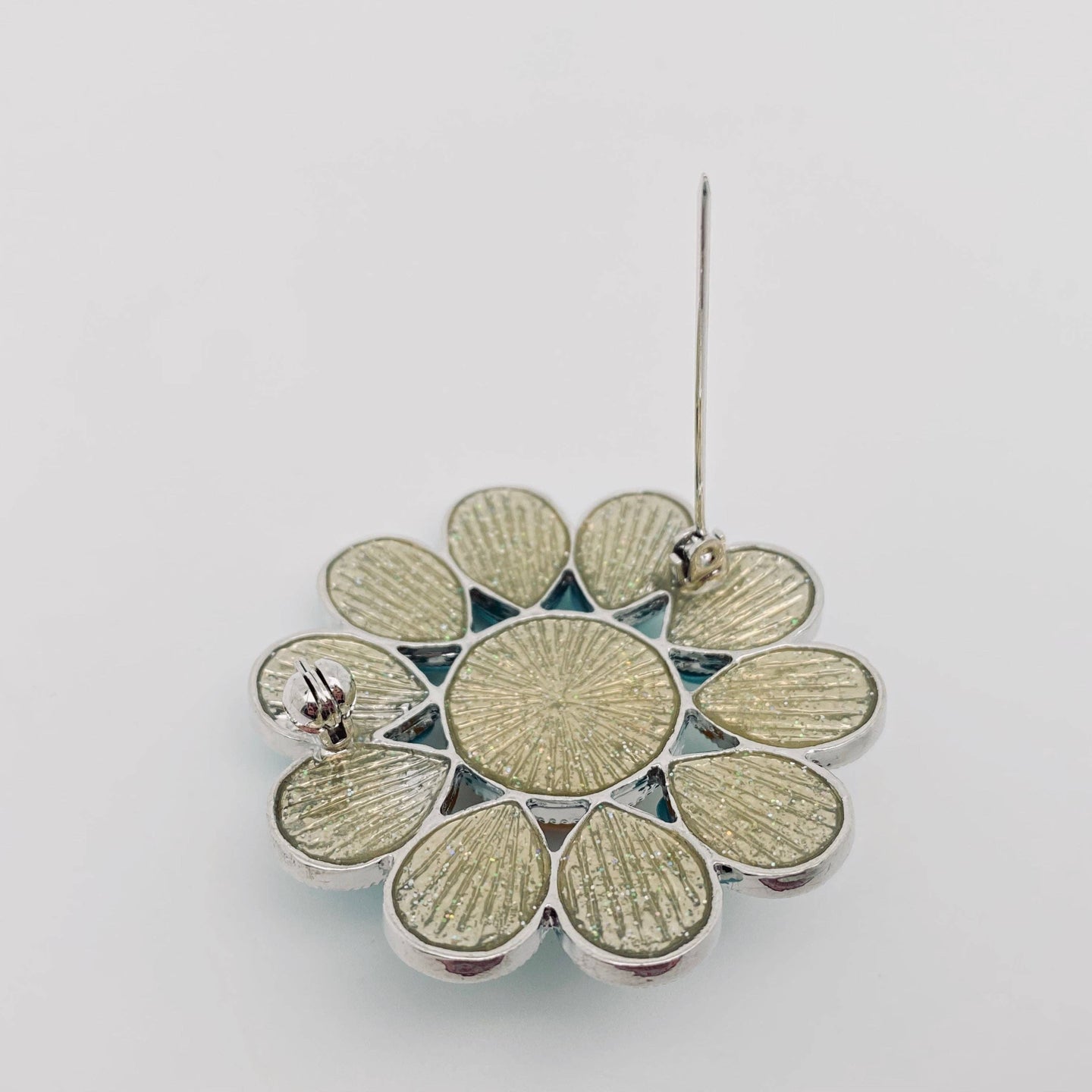 Blue Sunflower Brooch