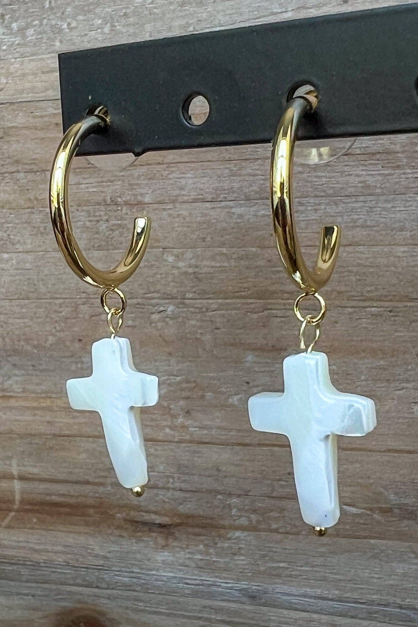 Pria Cross Hoop Earrings