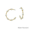 Pearl Station Hoop Earrings