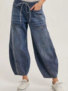 Medium Wash Drawstring Barrel Jeans (REG)