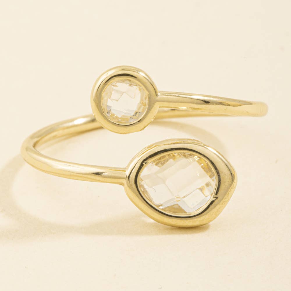 Two Stone Bypass Wrap Ring