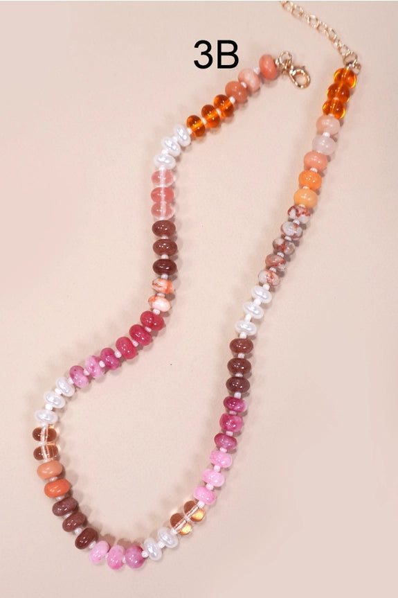 Natural Glass Bead Necklace