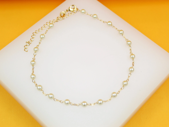 18K Classy Pearl Anklet