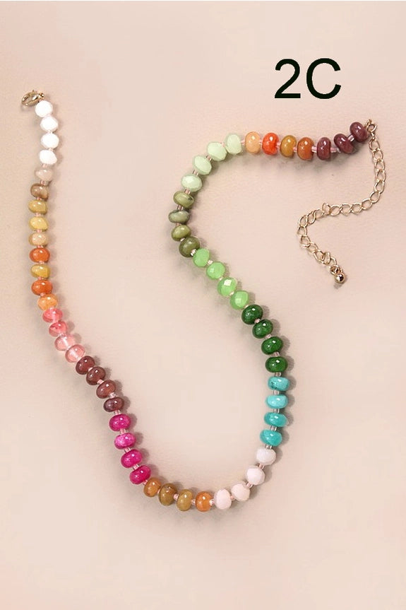 Natural Glass Bead Necklace