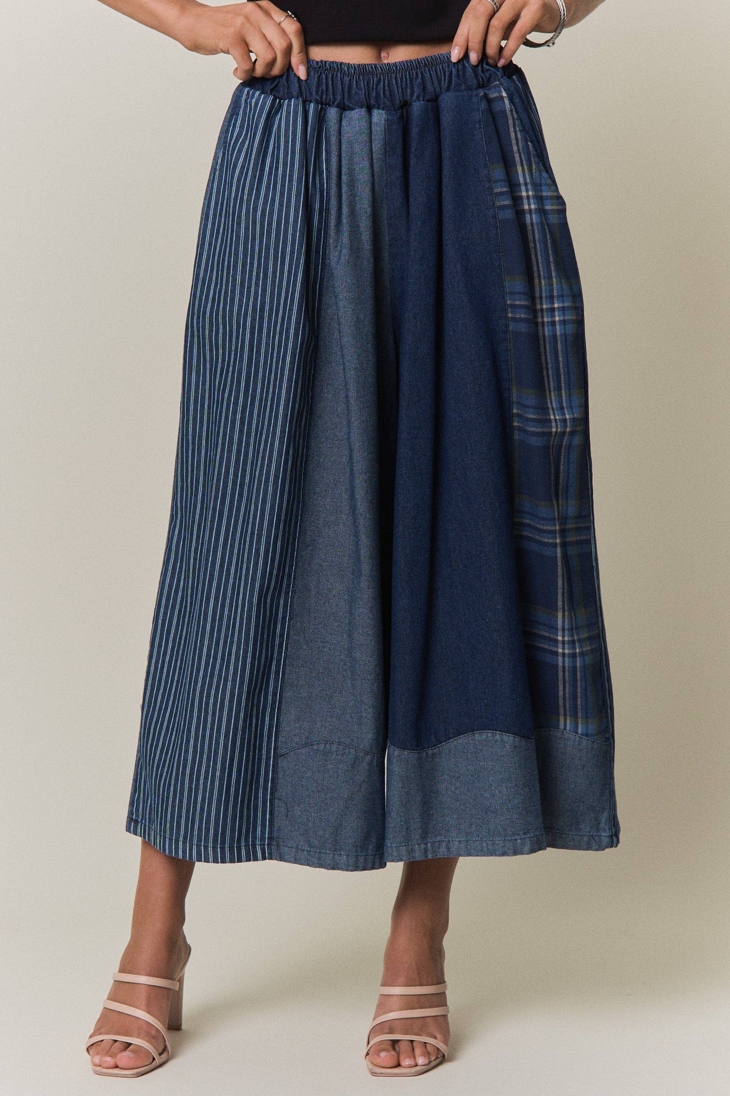 Mixed Media Wide Leg Pants (REG)