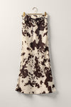 Cow Print Satin Midi Skirt (REG)