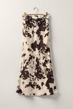 Cow Print Satin Midi Skirt (REG)