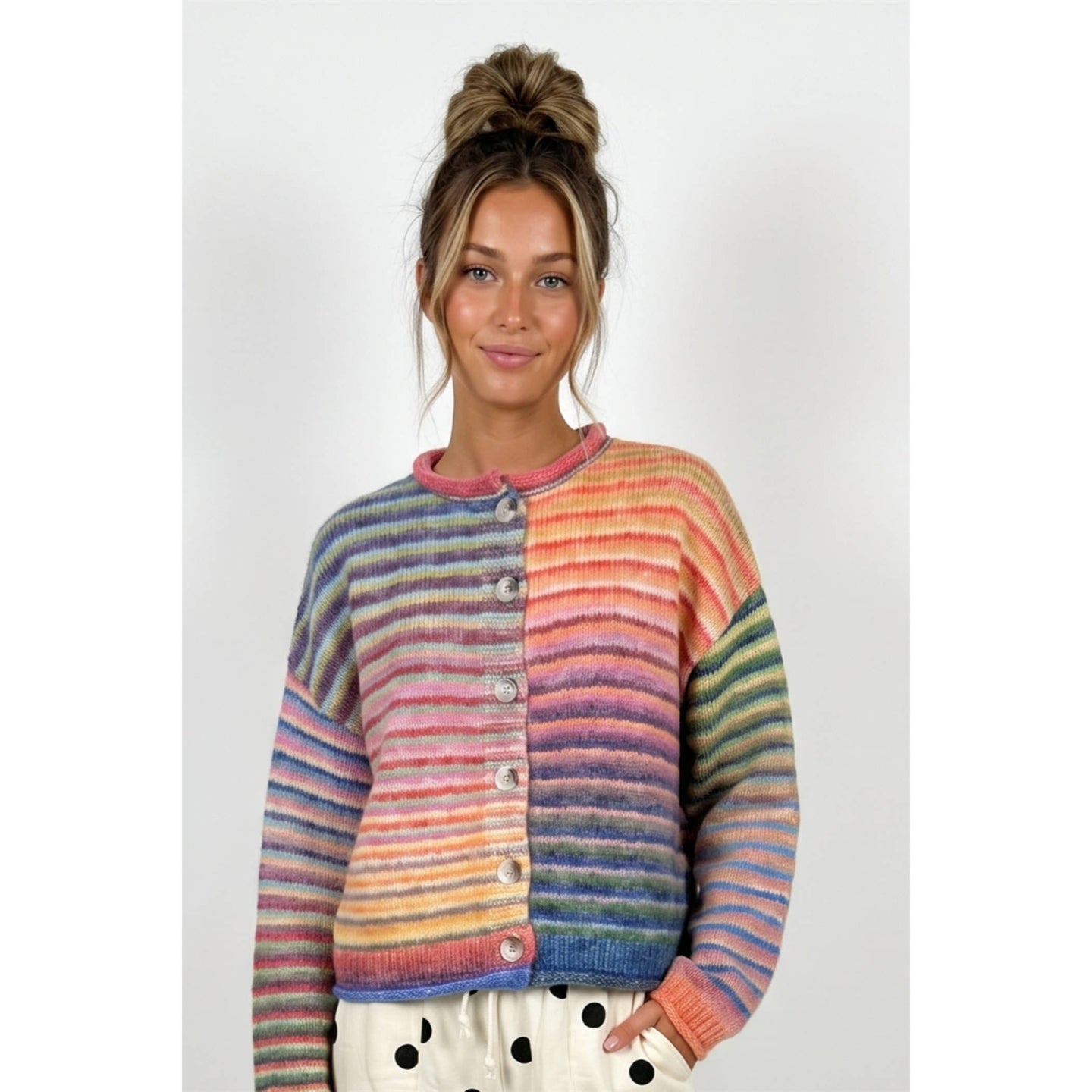 Rainbow Striped Cardigan (REG)