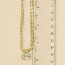 Oval CZ Bezel Necklace