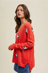 Star Spotted Sweater in Coral (REG)