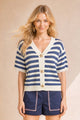 Starfish Button Striped Cardigan (REG)