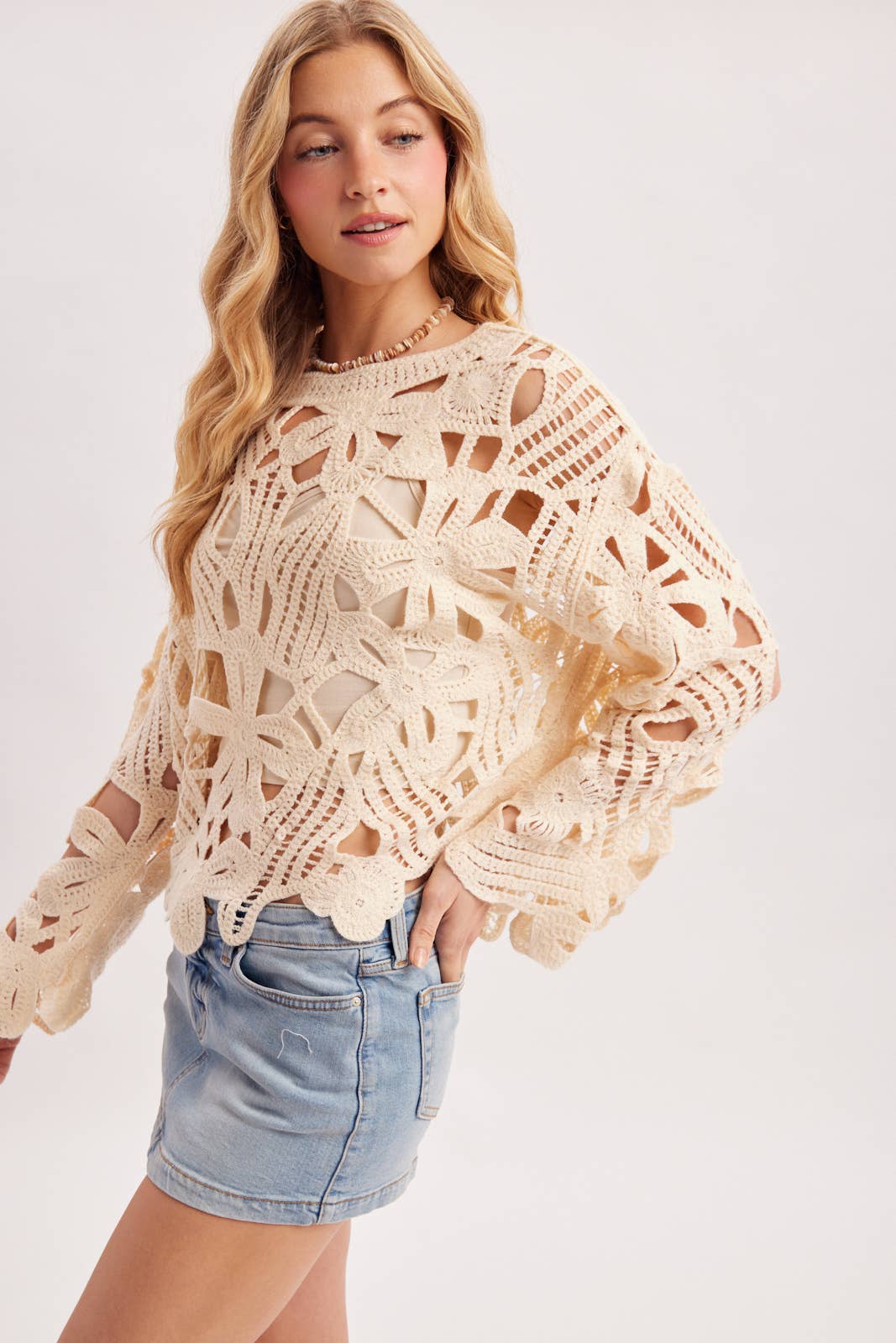 Open Work Crochet Top (REG)