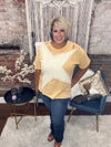 The Yellow Washed Star Patched Short Sleeve Top