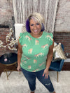 The Tiger Print Ruffle Sleeve Top
