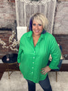 The Kelly Green Button Down Top