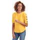 Criss Cross Sleeve Top in Yellow (REG/PLUS)