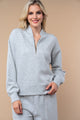 Heather Grey Half Zip Top (REG/PLUS)