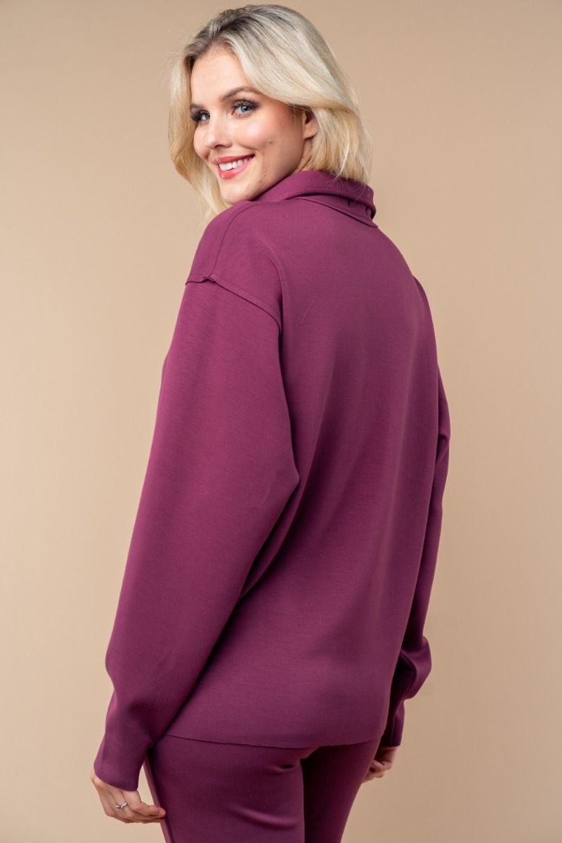 So Comfy Pullover Top in Wine (REG)