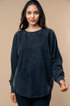 Studded Seam Top in Black (REG)