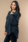 Studded Seam Top in Black (REG)