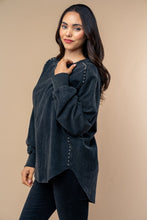 Studded Seam Top in Black (REG)
