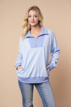 Trendy Half Zip Top in Baby Blue (REG/PLUS)