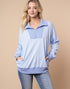 Trendy Half Zip Top in Baby Blue (REG/PLUS)