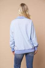 Trendy Half Zip Top in Baby Blue (REG/PLUS)