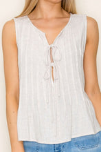 Sleeveless Self Tie Top in Natural (REG)