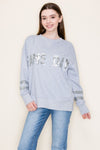 Game Day Sequin Top in Heather Grey (REG)