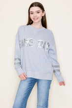 Game Day Sequin Top in Heather Grey (REG)