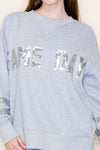 Game Day Sequin Top in Heather Grey (REG)
