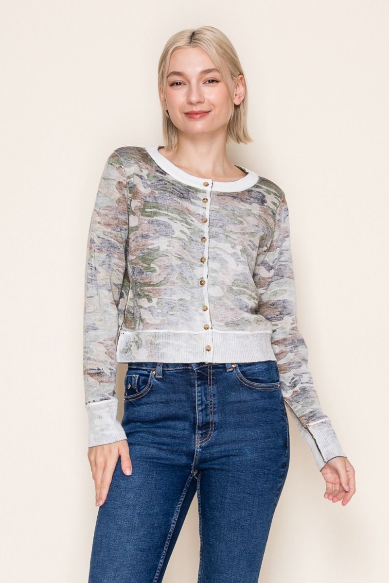 Reverse Camo Cardigan (REG)