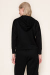 Stud Lined Zip Up Hoodie in Black (REG)
