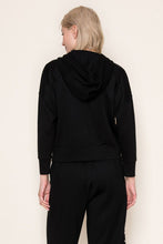 Stud Lined Zip Up Hoodie in Black (REG)