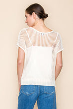 Open Knit Layer Top in Stone (REG/PLUS)