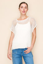 Open Knit Layer Top in Stone (REG/PLUS)