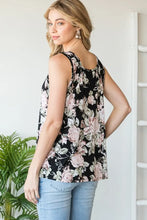 Black Floral Tank Top (REG/PLUS)