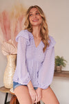The Lilac Swiss Dot Top