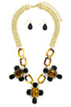 The Faceted Acrylic Gem Link Bib Necklace