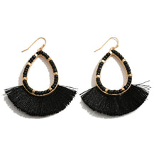 The Wooden Beaded Teardrop Earrings