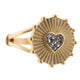 Crystal Center Heart Textured Ring Disk