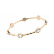 Clear Glass Circle With Gold Bracelet