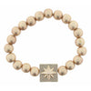 Gold Beaded Stretch With Star Square Charm