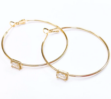 Gold Crystal hoop earrings