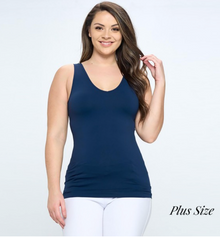 Navy Reversible Seamless Tank