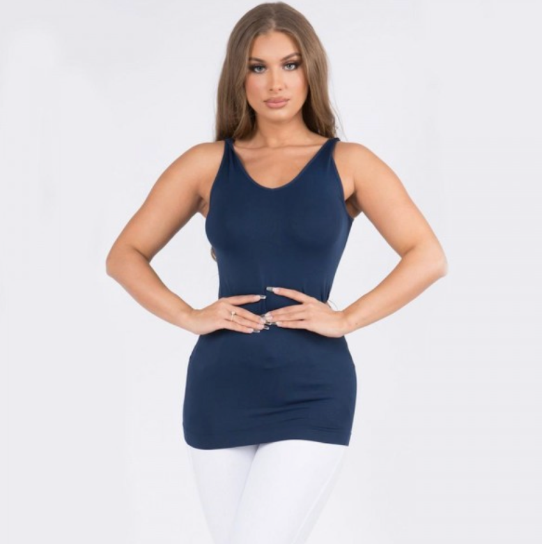 Navy Reversible Seamless Tank